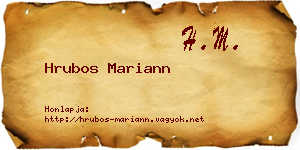 Hrubos Mariann névjegykártya
