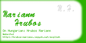 mariann hrubos business card